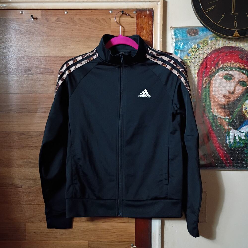 Adidas adidas
Women's Tricot Slim Printed 3-Stripe Track Jacket - Black size S